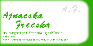 ajnacska frecska business card